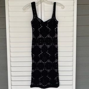 Free People black crochet intimate dress